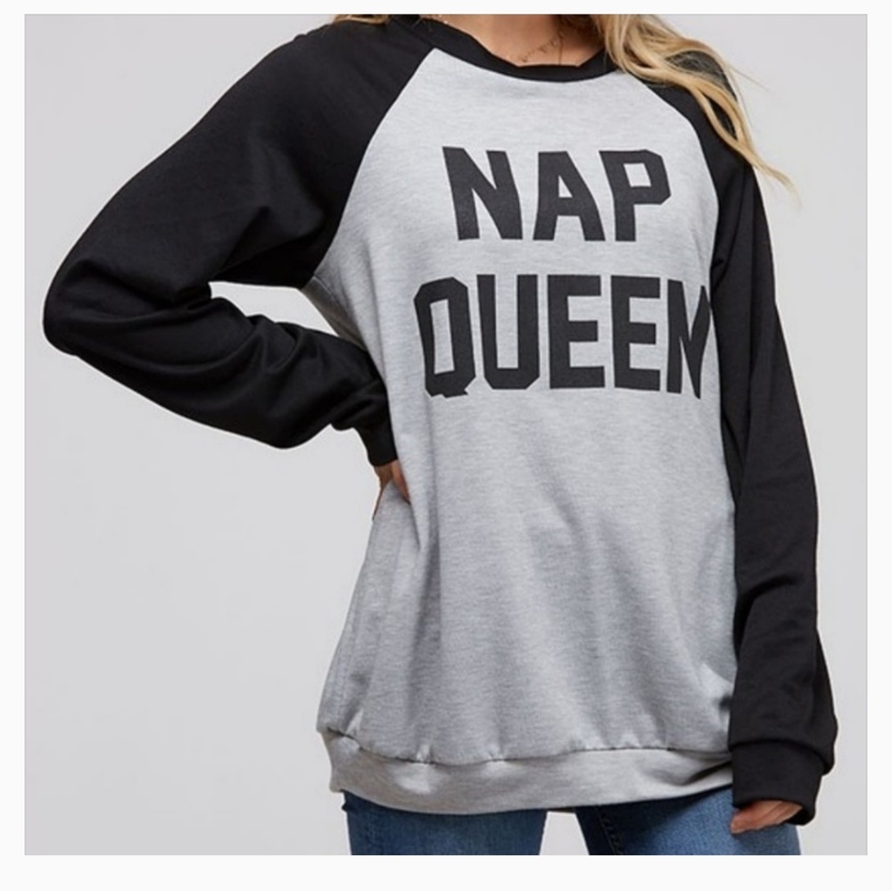 Last 1! Graphic Sweatshirt Nap Queen - Picture 2 of 2